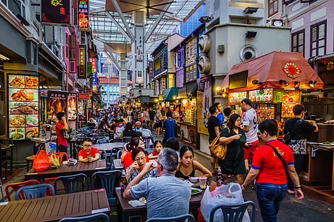 Chinatown Food Street, famous hawker centre on Smith Street, Singapore