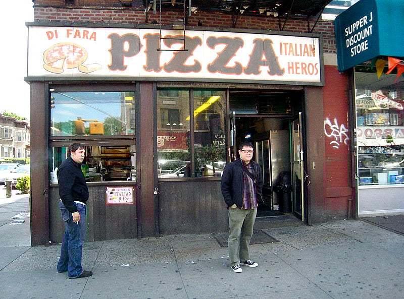Di Fara is a Brooklyn institution known for its salty and crispy crusts