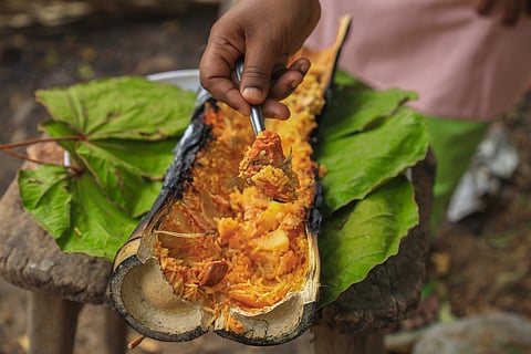 Bamboo chicken is a tribal delicacy in the Araku Valley
