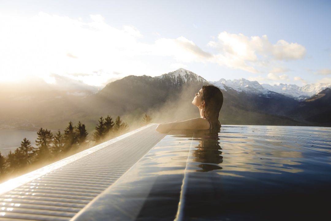 A dip at this pool in Switzerland is dream like