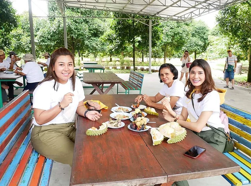 Sampling fruit buffets is part of the experience
