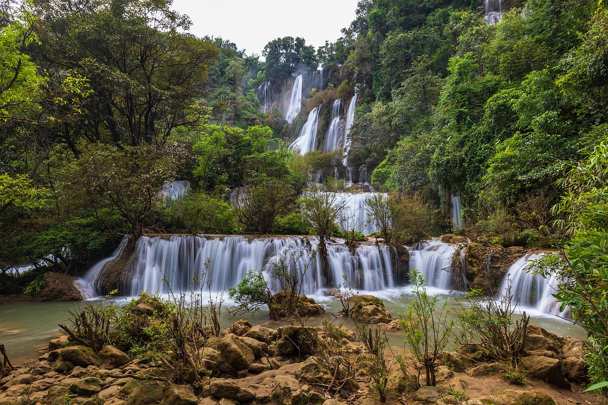 The Thi Lo Su Waterfall is the perfect place for a dip in refreshing multilevel pools
