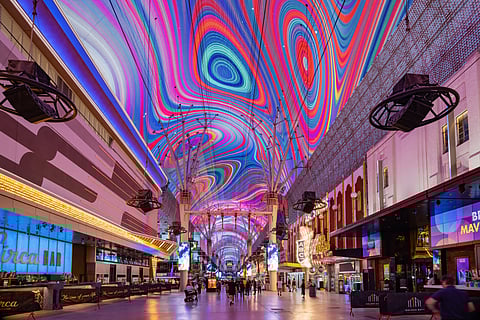 The Fremont Street Experience at night