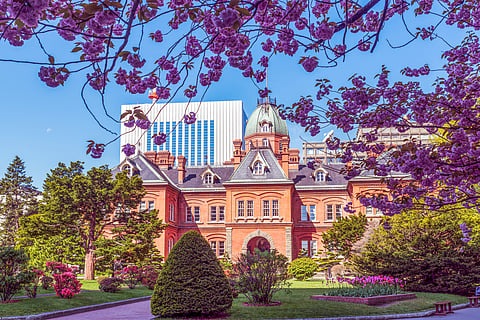 The former Hokkaidō Government Office in Sapporo during spring