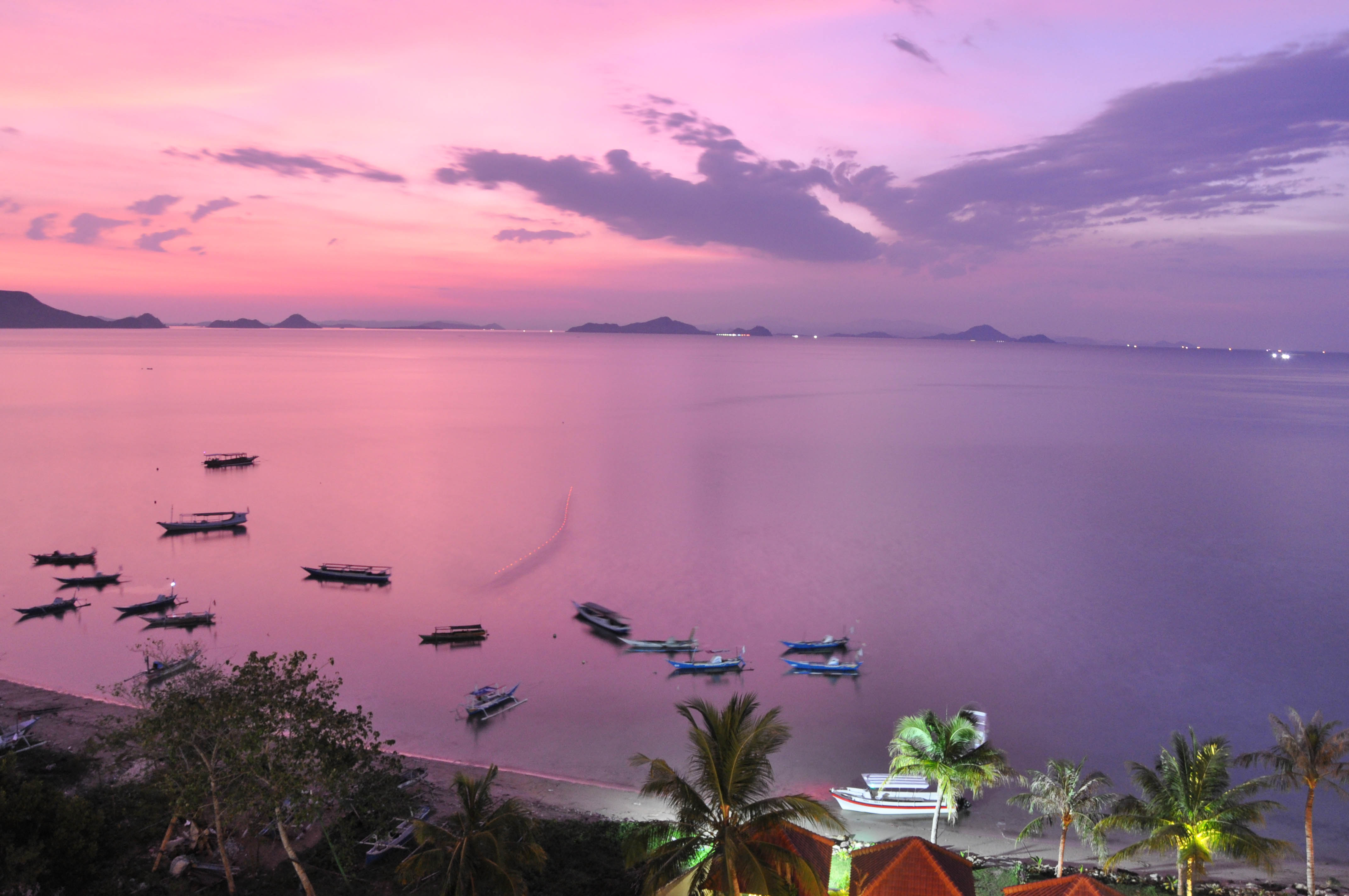 A pink sunset from Labuan Bajo