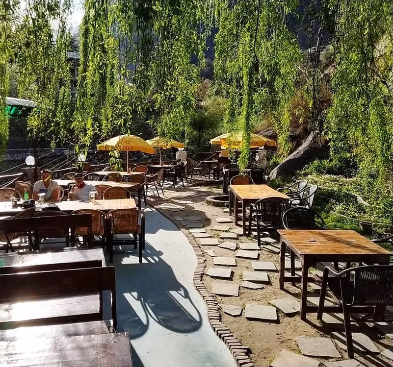 The Lazy Dog Lounges outdoor area