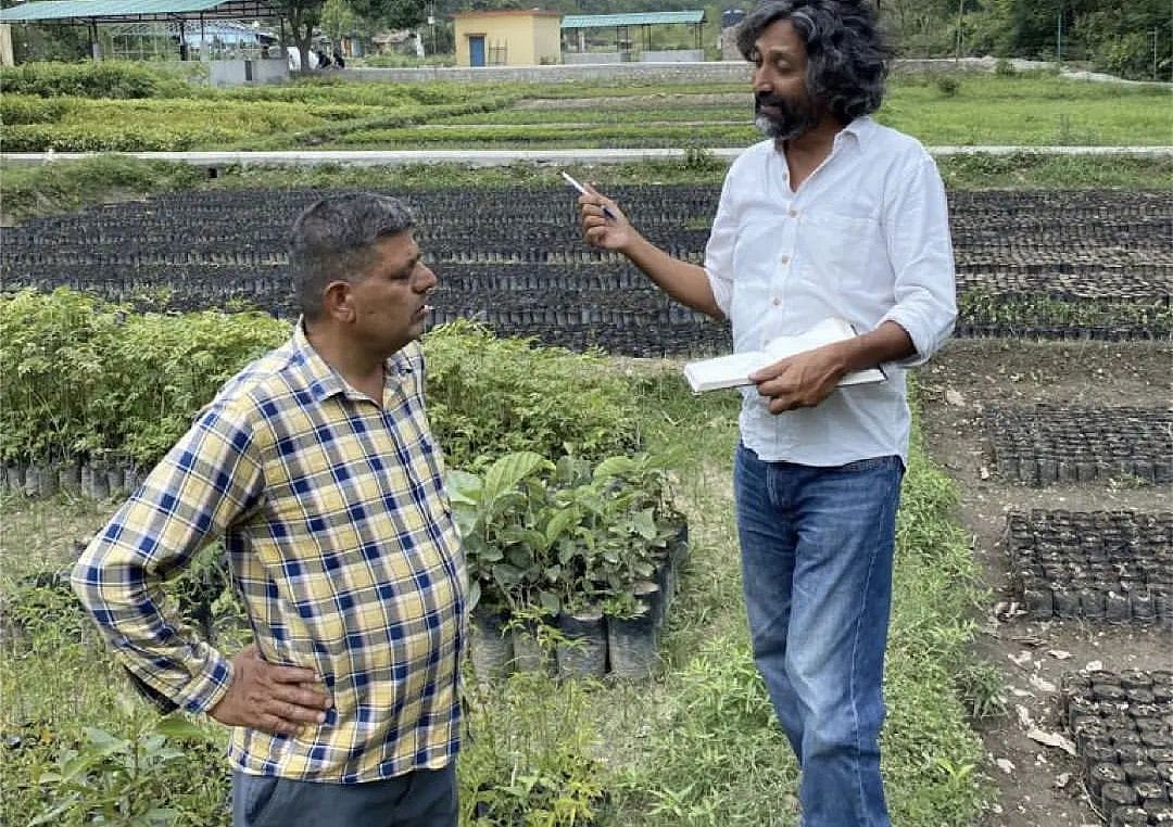 Vijay Dhasmana at a nursery in Jim Corbett National Park