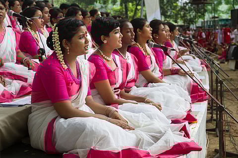 "Chayanot" - a famous cultural group of Bangladesh - performing  on the occasion of Bengali New Year in Dhaka