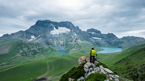 Gadsar Lake and a meadow in Kashmir