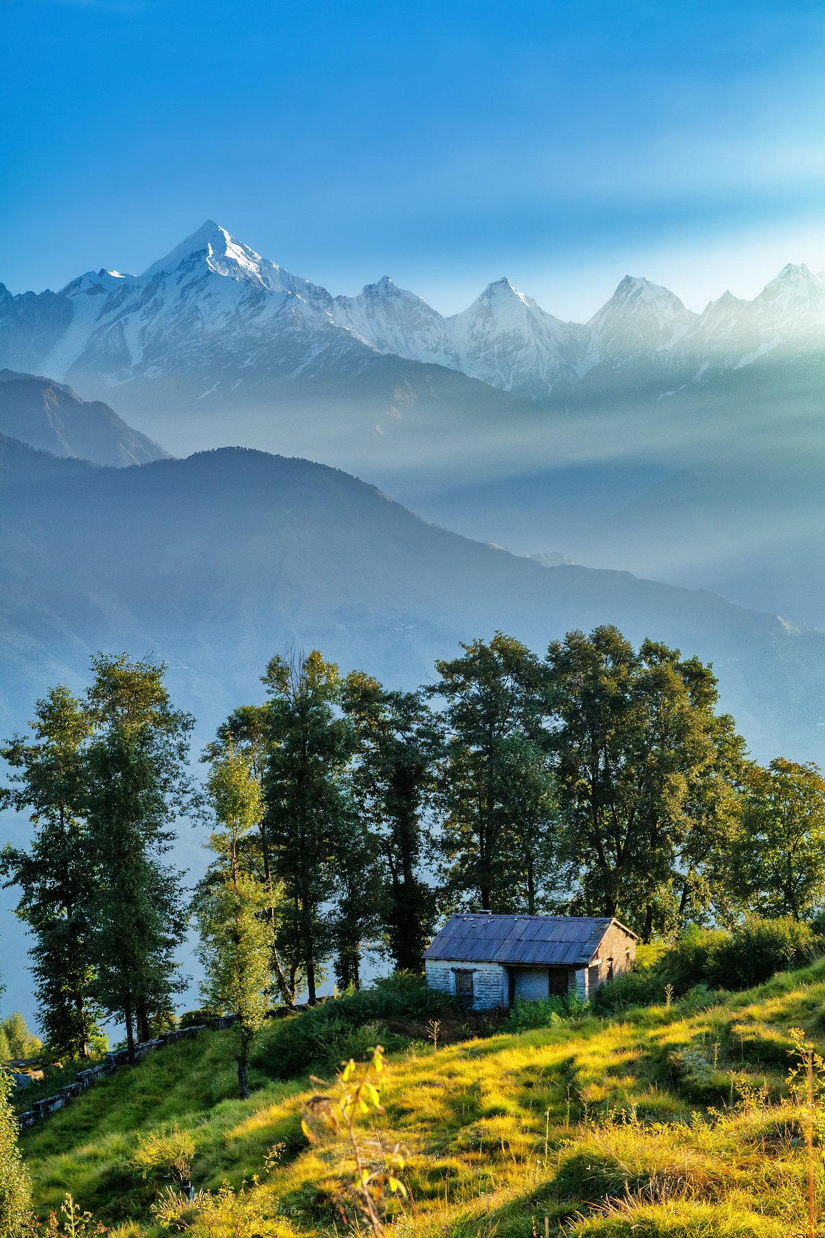 View of beautiful Panchchuli Peaks