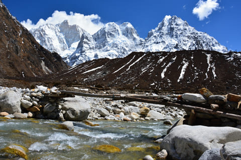 A view of the Kanchenjunga Base Camp