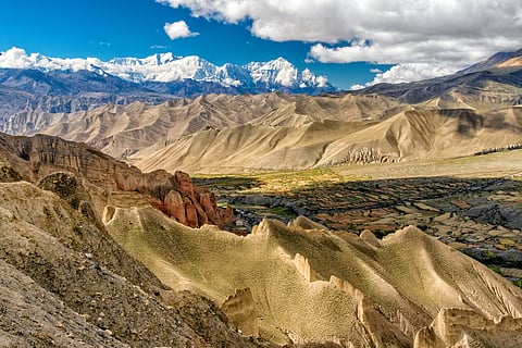 A view of the landscape of Upper Mustang