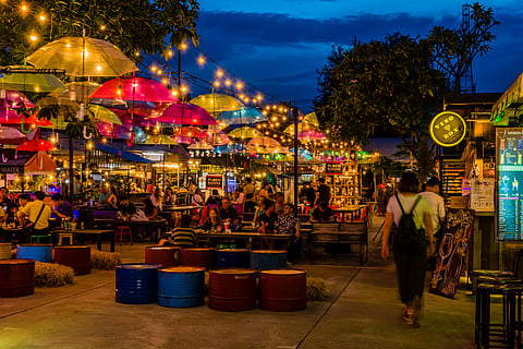 A view of the Chiang Mai Night Bazaar