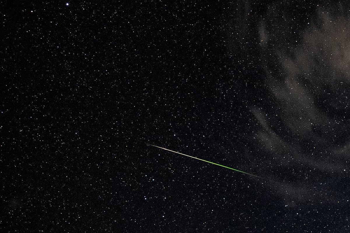 An Eta Aquarids meteor in the night sky