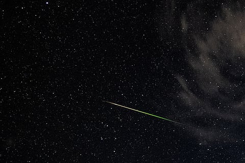 An Eta Aquarids meteor in the night sky