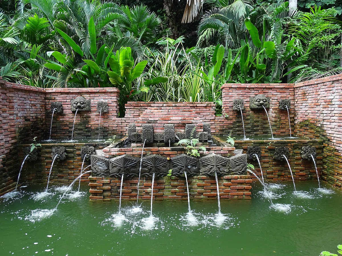 A Javanese-style fountain with sculptures in Fort Canning Park