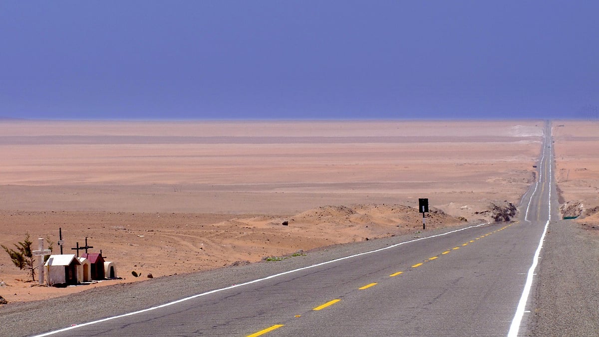 Highway Pan American (1S) in Sechura Desert