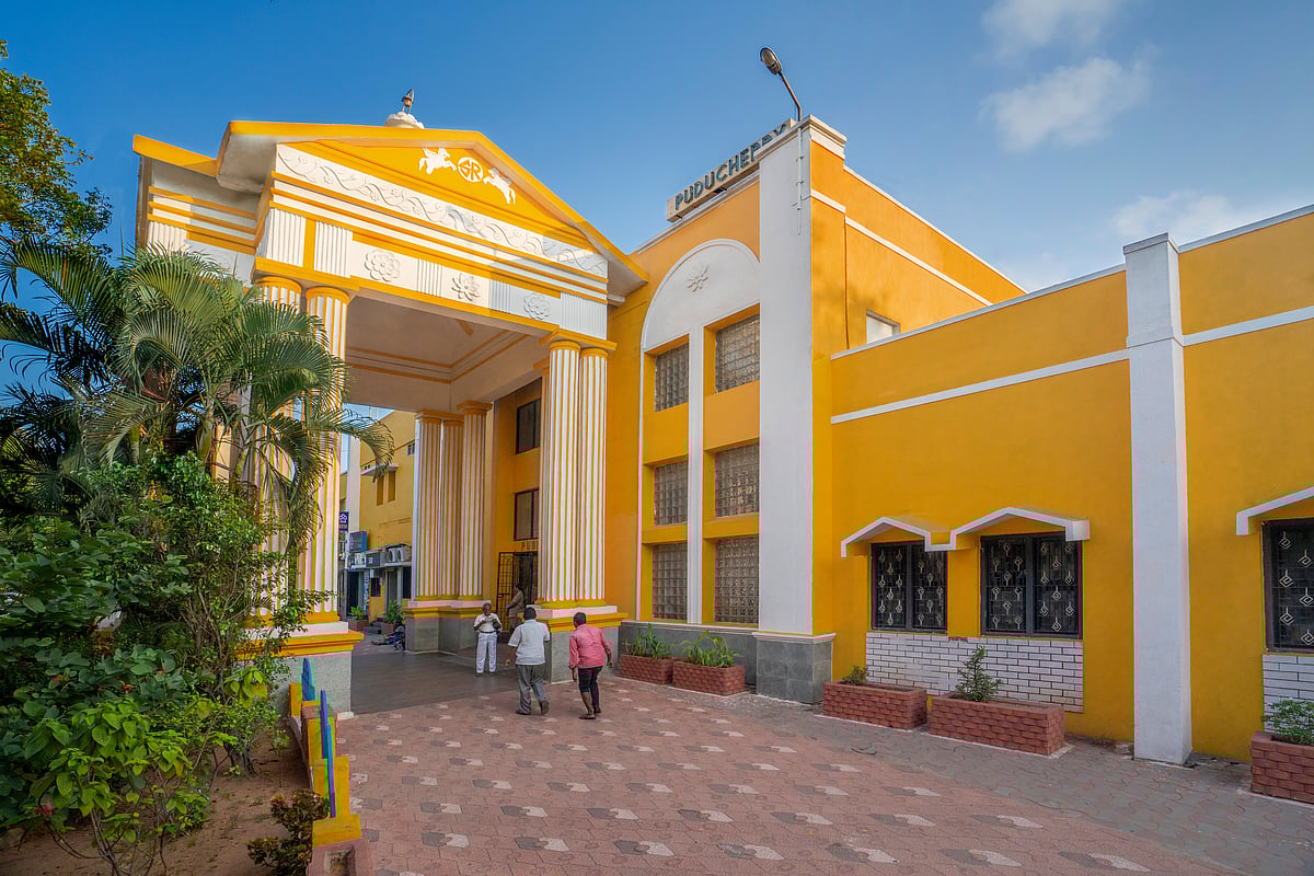 Puducherry Railway Station is widely considered one of the prettiest railway stations in India.