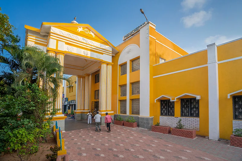 Puducherry Railway Station is widely considered one of the prettiest railway stations in India.