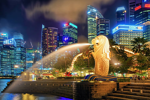 The Merlion is the national icon of Singapore