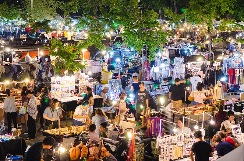 The night weekend market in Chatuchak Green Park, Bangkok