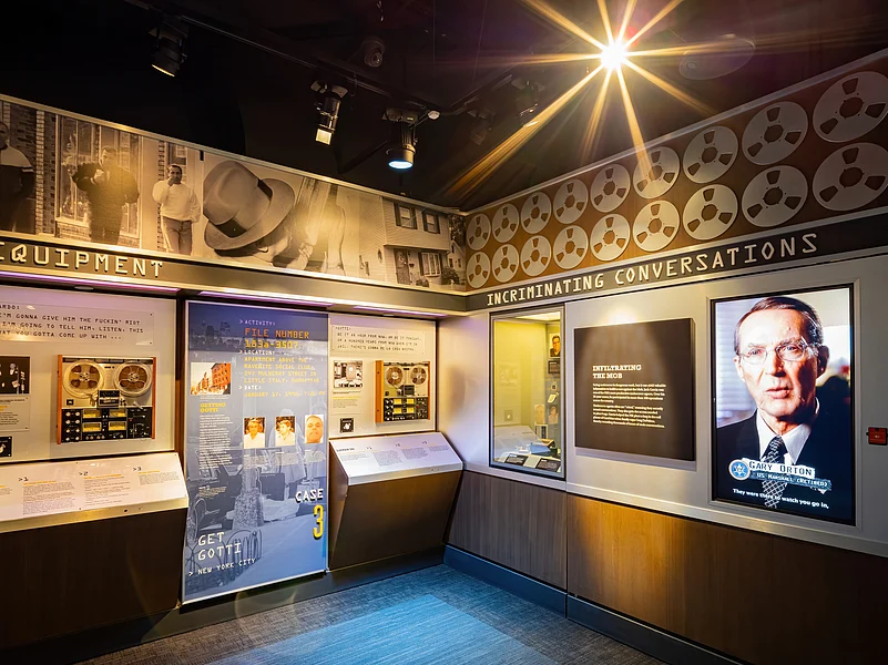A display inside The Mob Museum