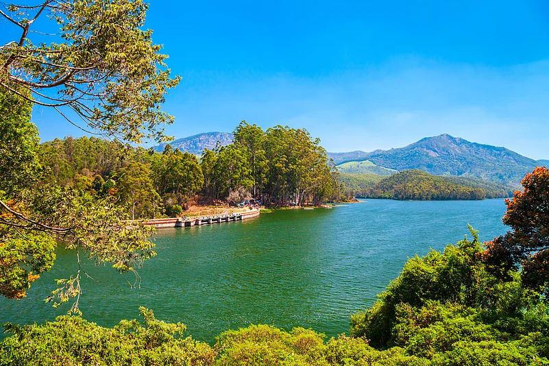 The serene Kundala Lake of Munnar