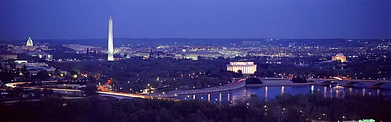 Joseph Sohm/Shutterstock : An aerial view of Washington, D.C. along the Potomac River