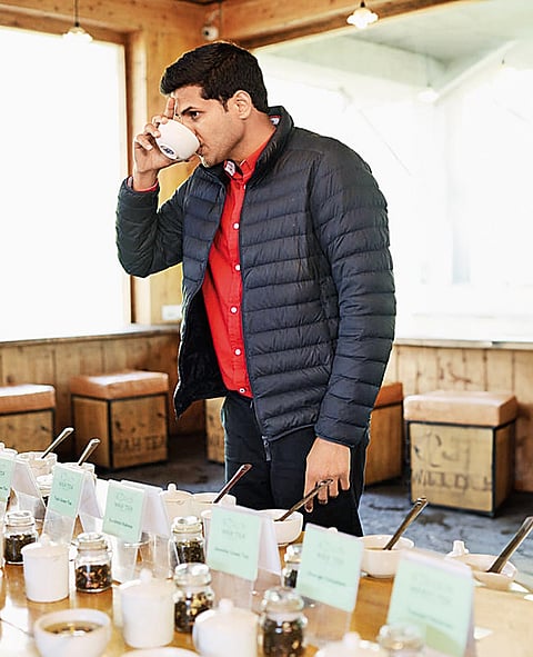 Travellers during a tea-tasting tour at Wah Tea Estate
