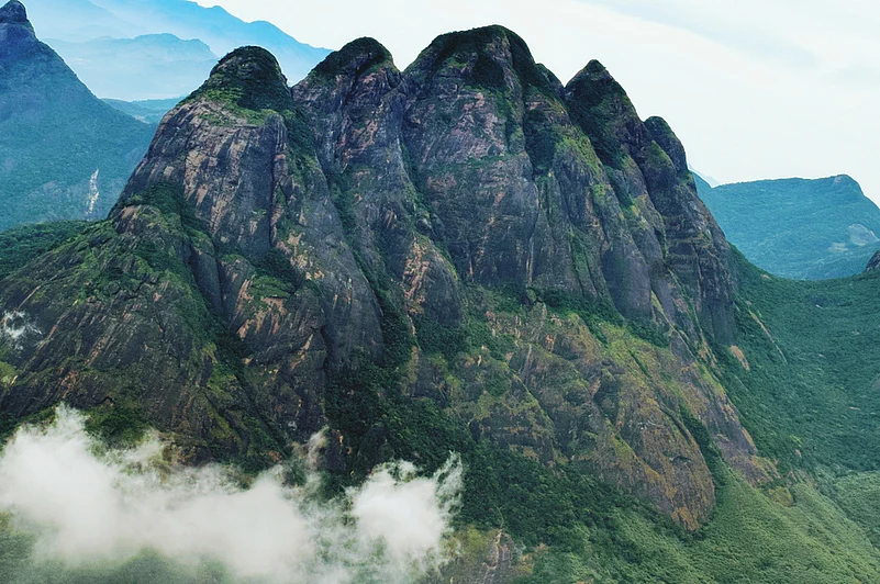 the rugged Agasthyakoodam is the second-highest peak in Kerala