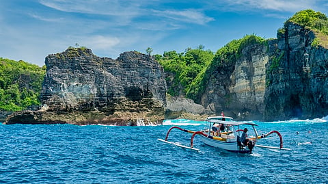 Snorkeling off the island of Nusa Penida in Bali