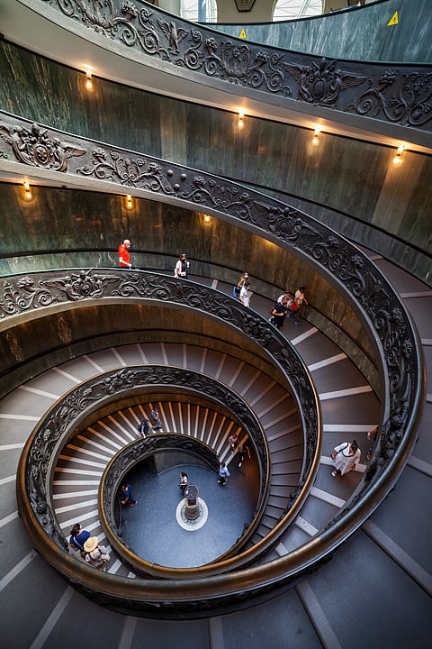 A view of the Vatican Museums Spiral Staircase