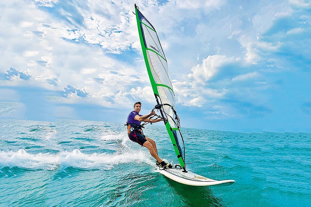 A windsurfer at the Quest Academy