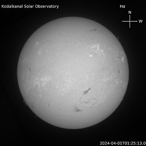 Image taken by the H-alpha telescope on April 1, 2024