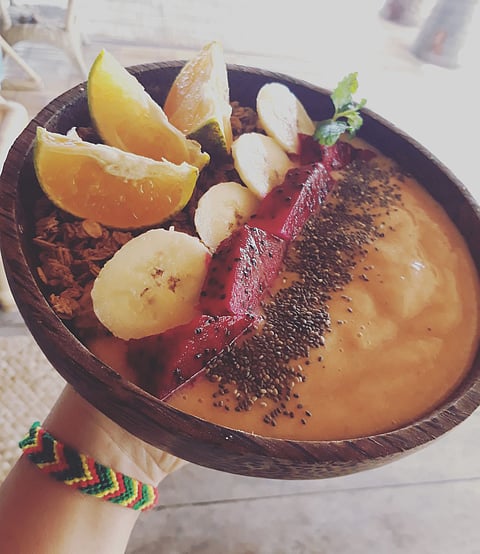 A smoothie bowl at the Vegan Soul Kitchen