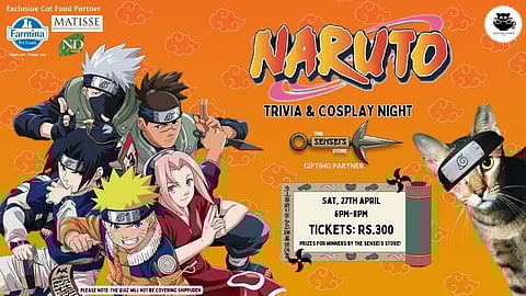 The Naruto trivia and cosplay night is happening at the Cat Café Studio