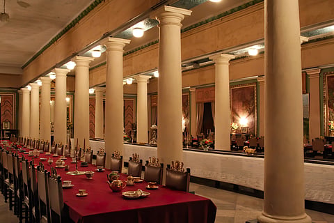 The dining hall inside the palace
