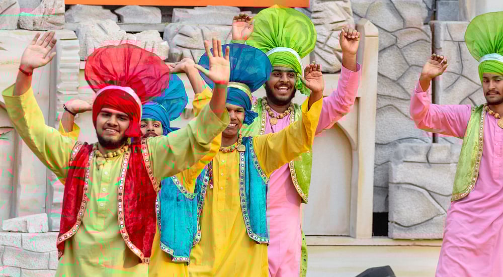 A performance of Punjabi bhangra dance  