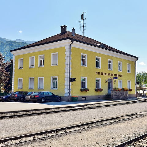 The Jenbach Station serves as a cute spot and transport hub