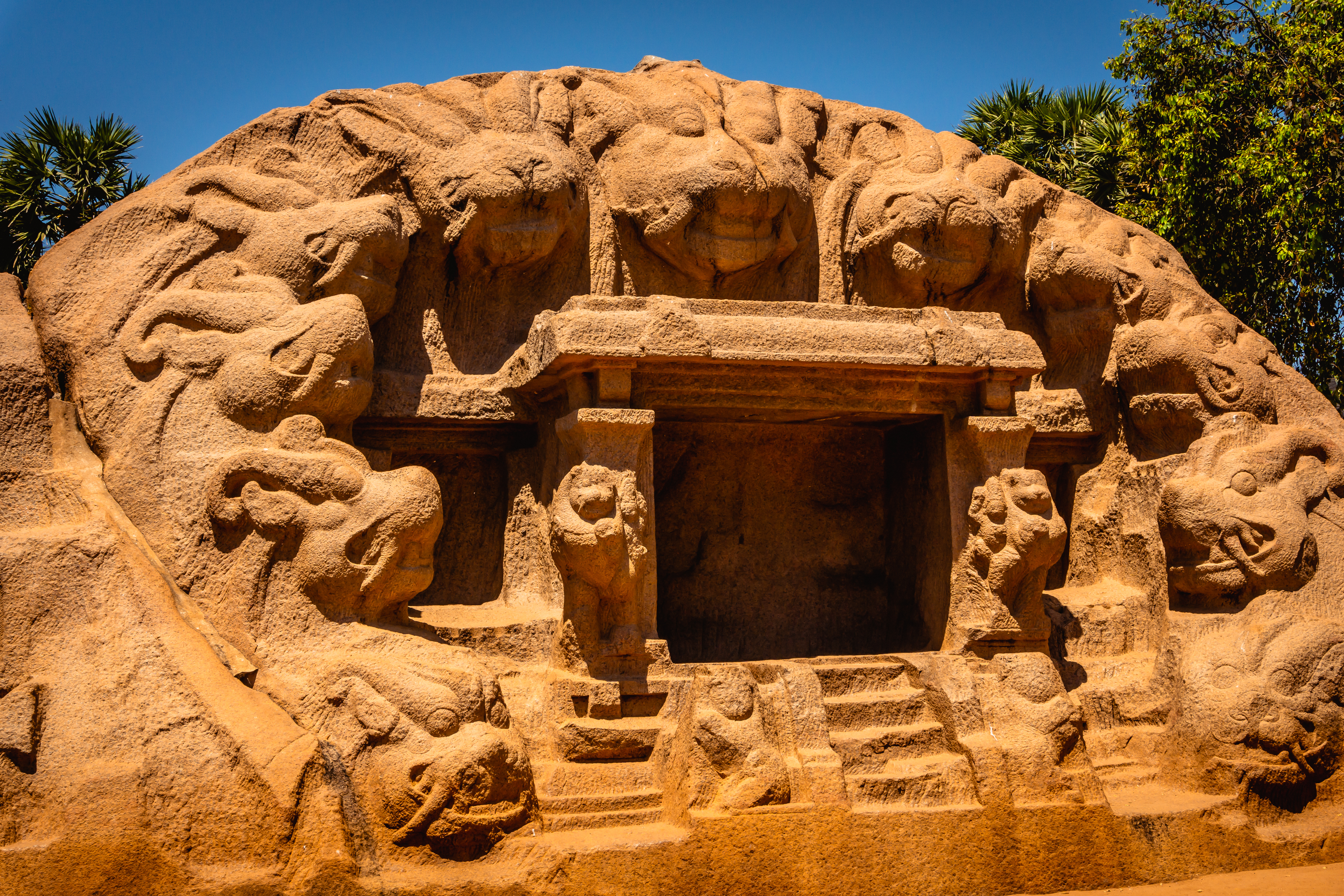 A view of the Tiger Cave, Mahabalipuram