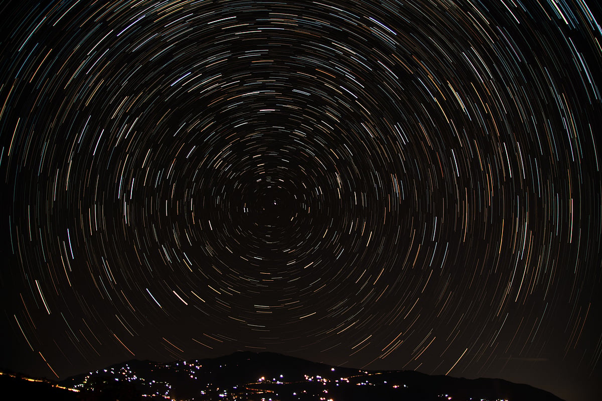 A star trail captured in Auli