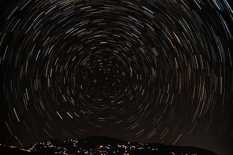 A star trail captured in Auli