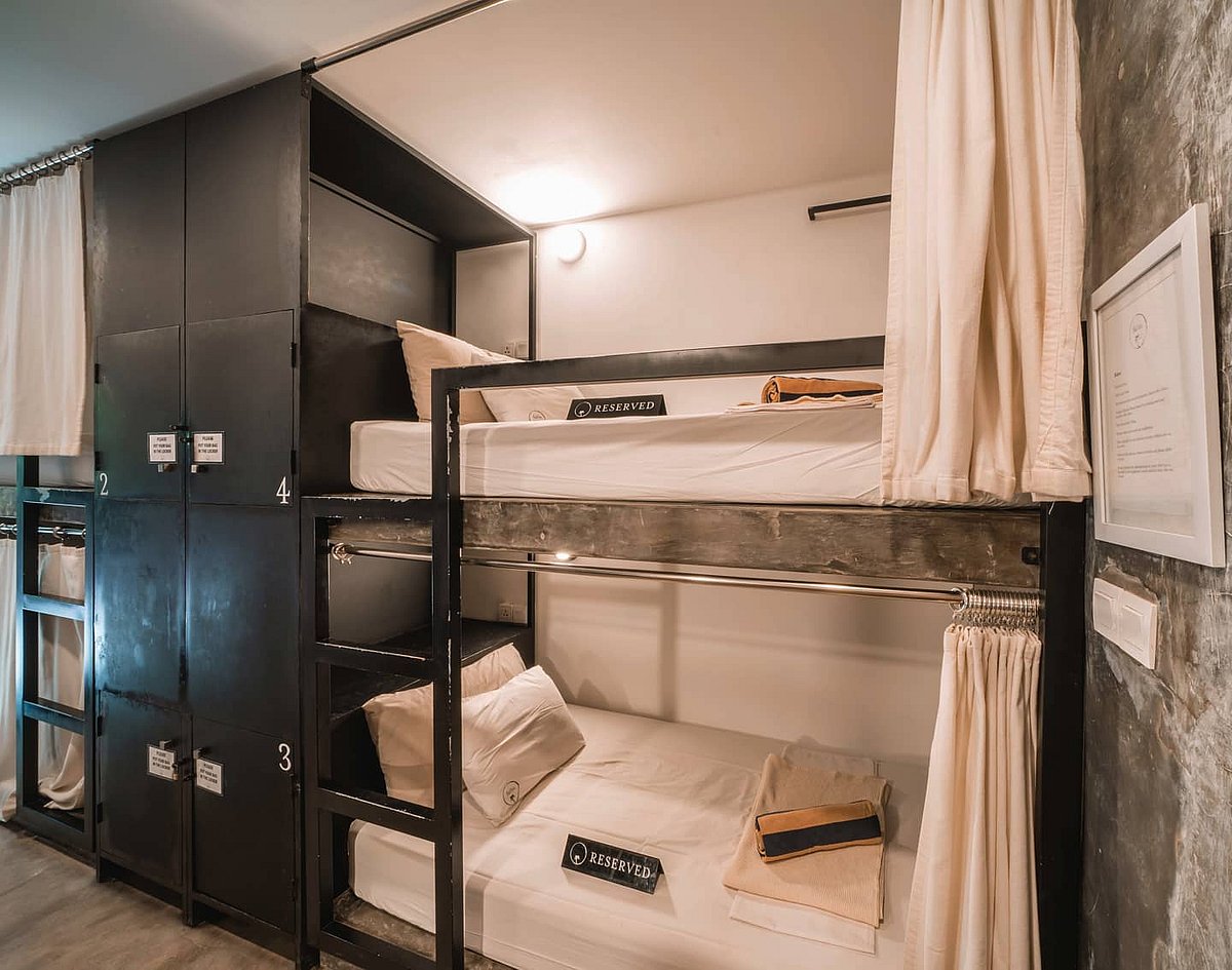 The beds at The Farm Hostel