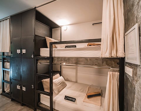 The beds at The Farm Hostel