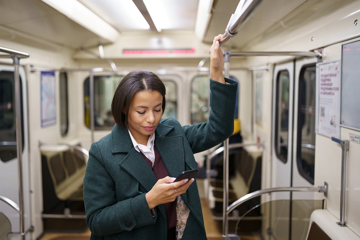 A woman in the subway in New York