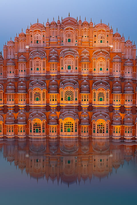 The Hawa Mahal is an icon of "the Pink City"