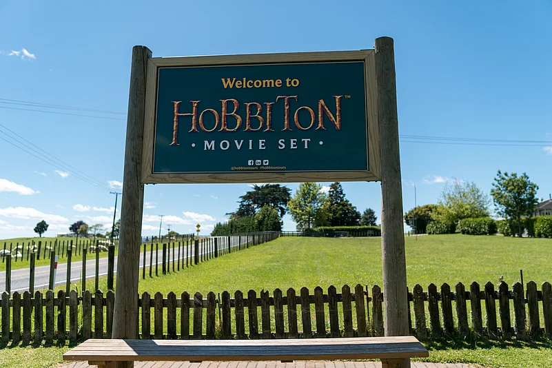 The Hobbiton movie set was created for filming the trilogy
