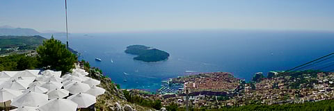 View of Dubrovnik from the summit of Mount Srd