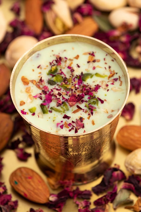 A satisfying glass of Kesar Thandai