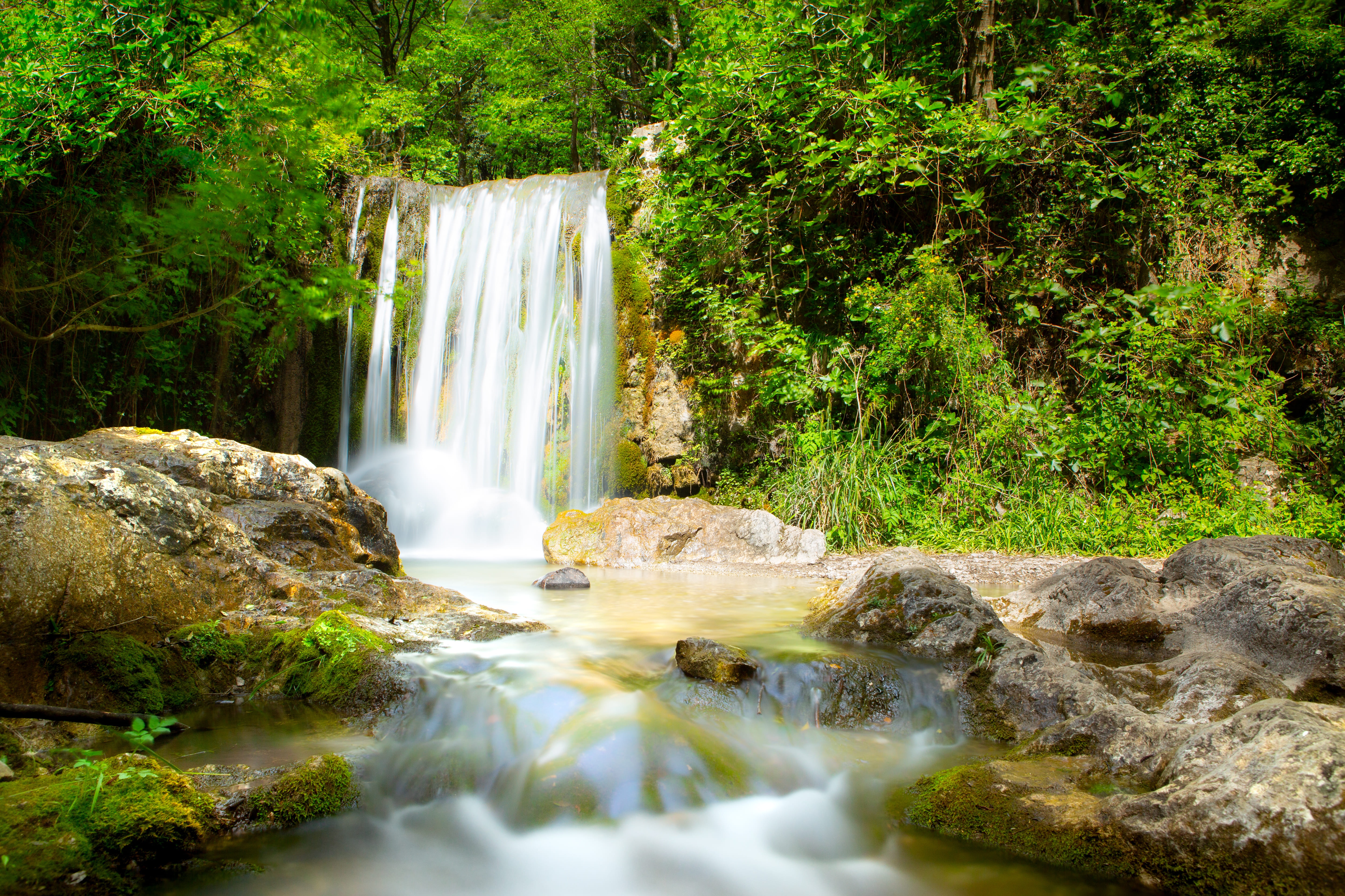 A waterfall on the Valle delle Ferriere hike